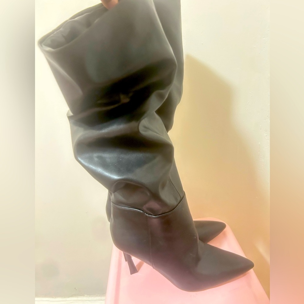 Knee Boots Black Size 11 Stiletto heel